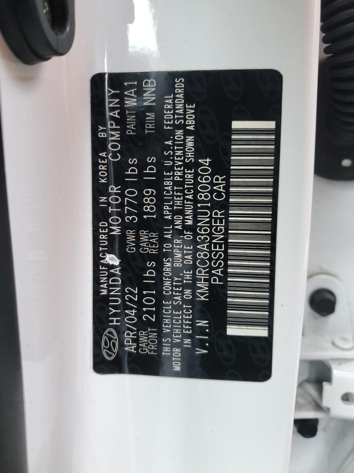 2022 HYUNDAI VENUE SEL VIN:KMHRC8A36NU180604