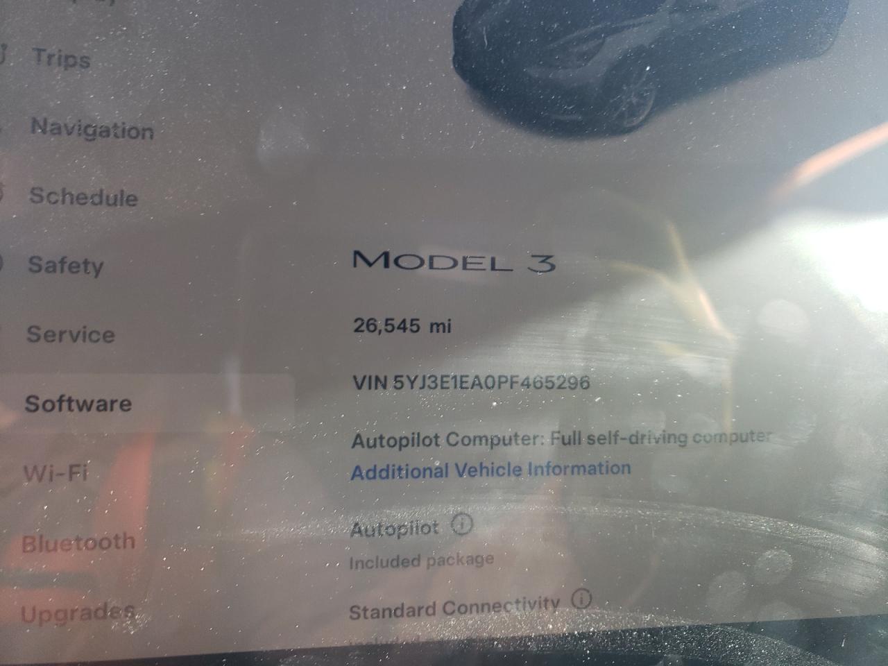 2023 TESLA MODEL 3  VIN:5YJ3E1EA0PF465296