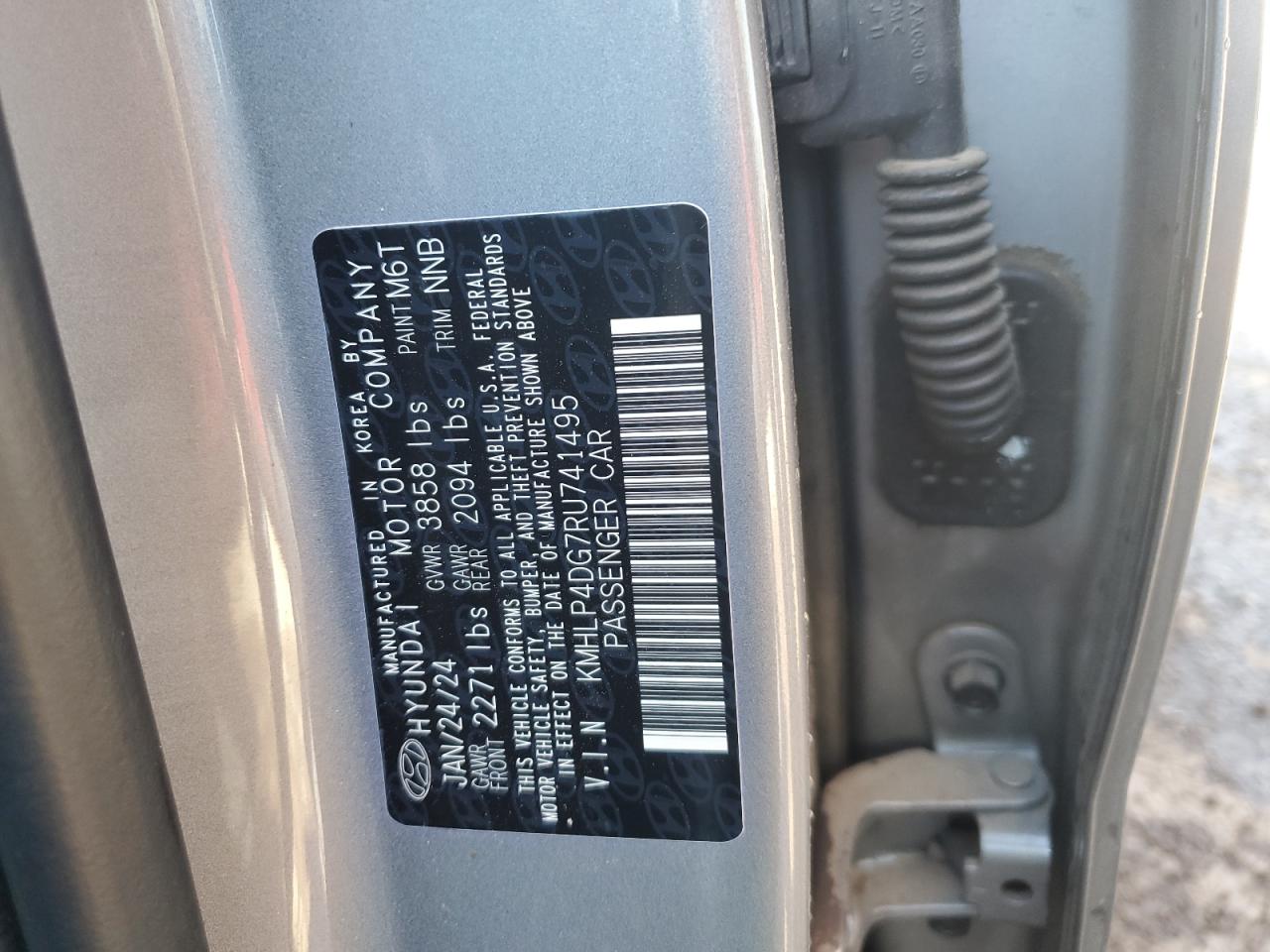 2024 HYUNDAI ELANTRA LIMITED VIN:KMHLP4DG7RU741495