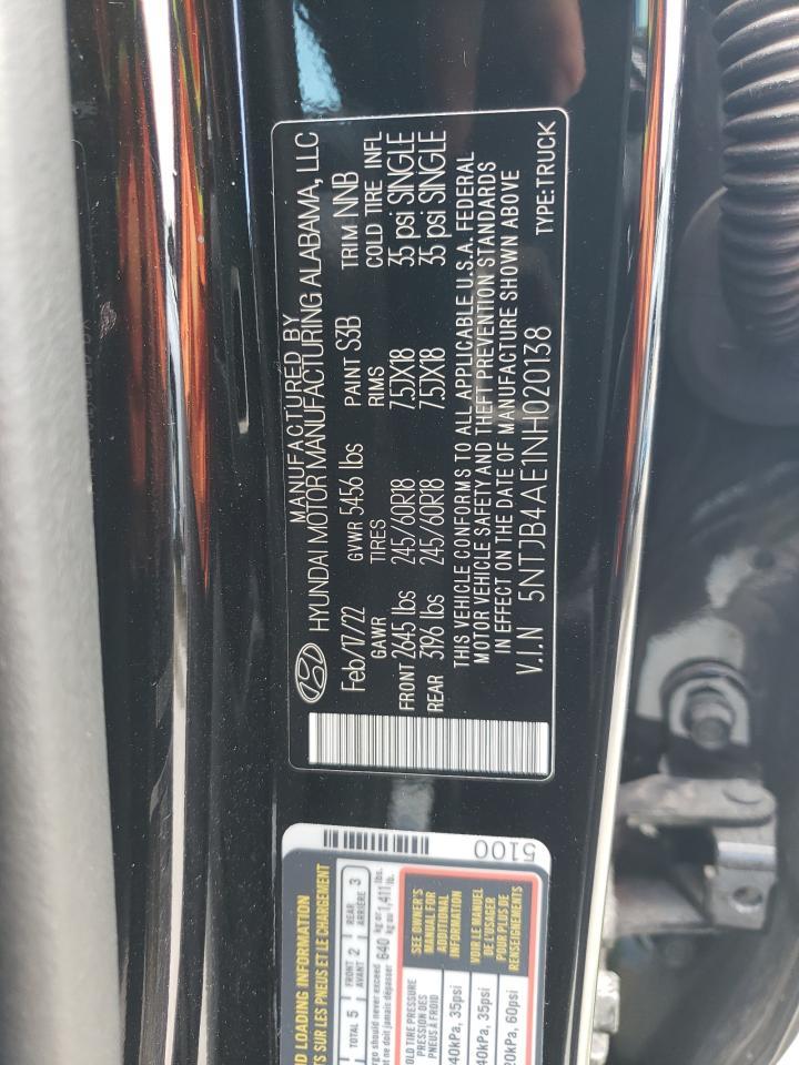 2022 HYUNDAI SANTA CRUZ SEL VIN:JTEBU14R448014451