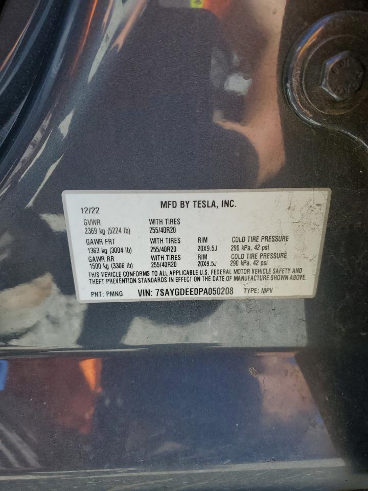 2023 TESLA MODEL Y  VIN:7SAYGDEE0PA050208