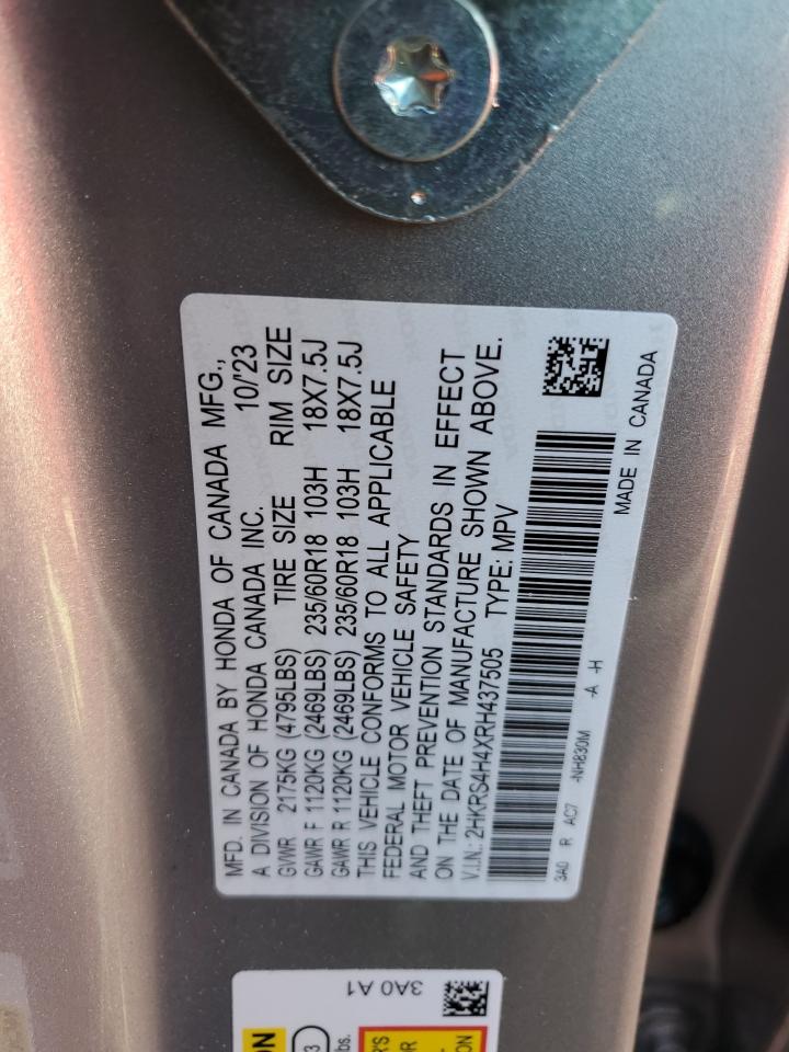 2024 HONDA CR-V EX VIN:2HKRS4H4XRH437505