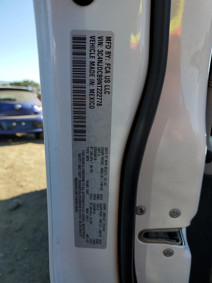 2022 JEEP COMPASS LIMITED VIN:3C4NJDCB9NT222778
