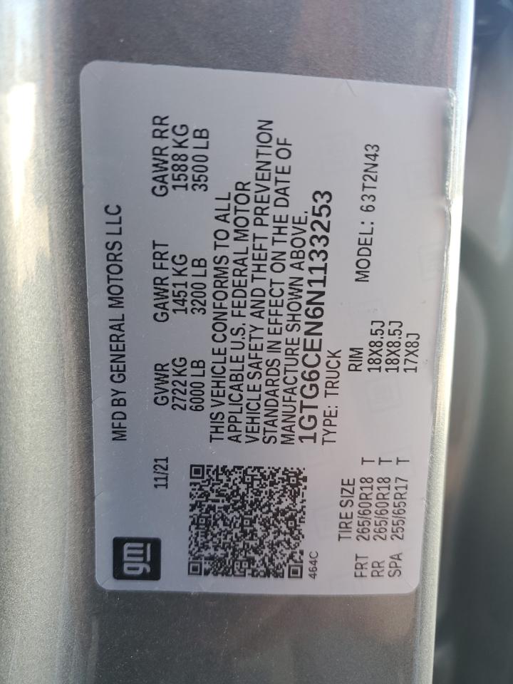 2022 GMC CANYON ELEVATION VIN:1GTG6CEN6N1133253
