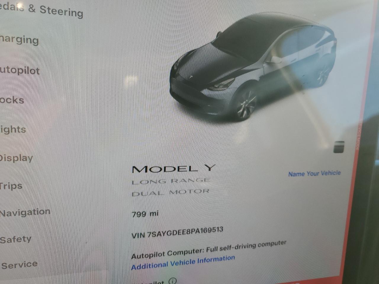 2023 TESLA MODEL Y  VIN:7SAYGDEE8PA169513