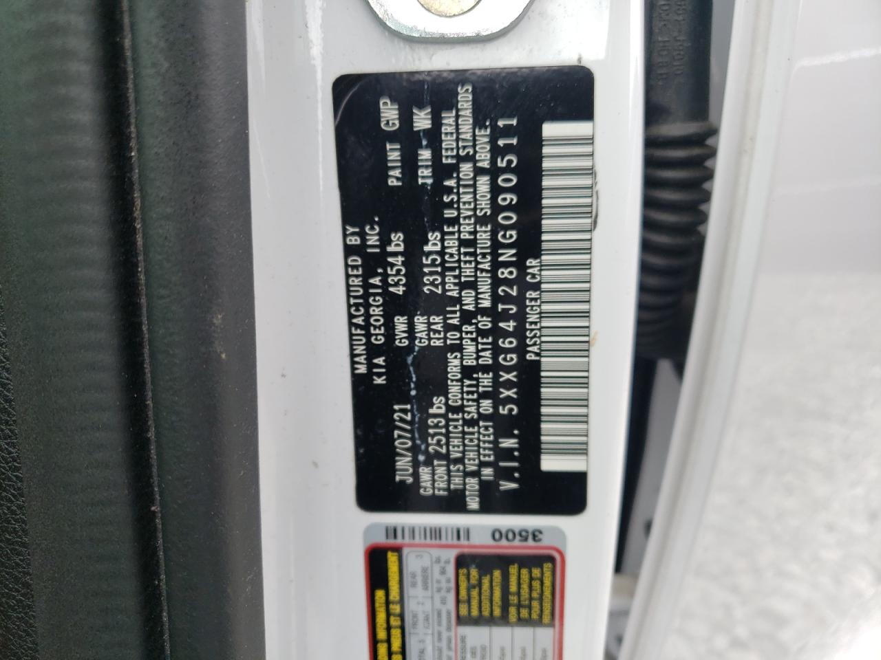 2022 KIA K5 GT LINE VIN:5XXG64J28NG090511