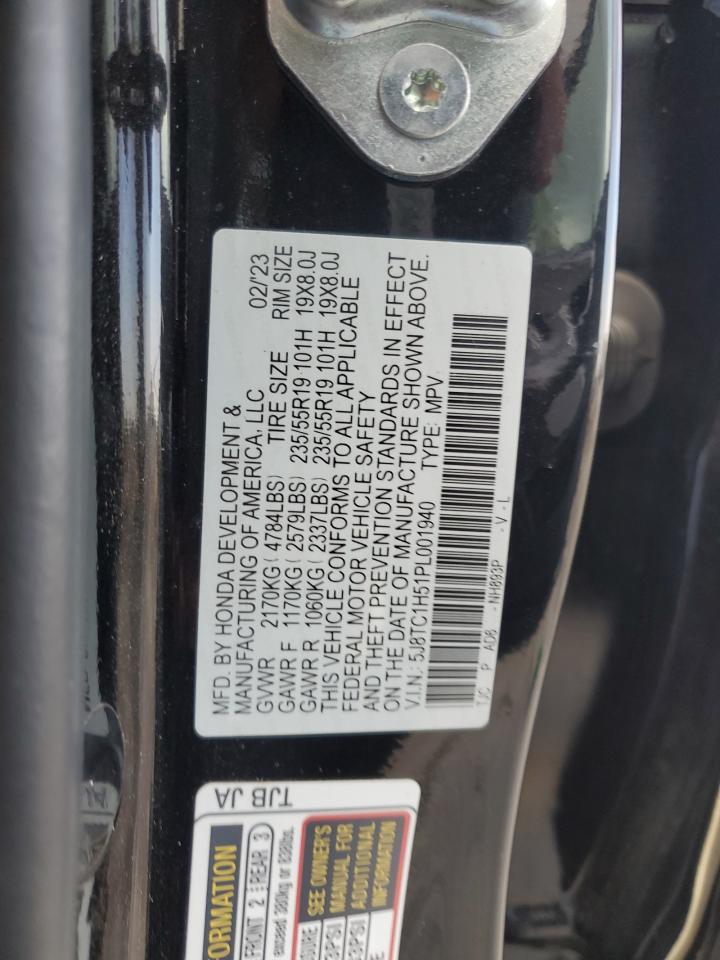 2023 ACURA RDX TECHNOLOGY VIN:5J8TC1H51PL001940