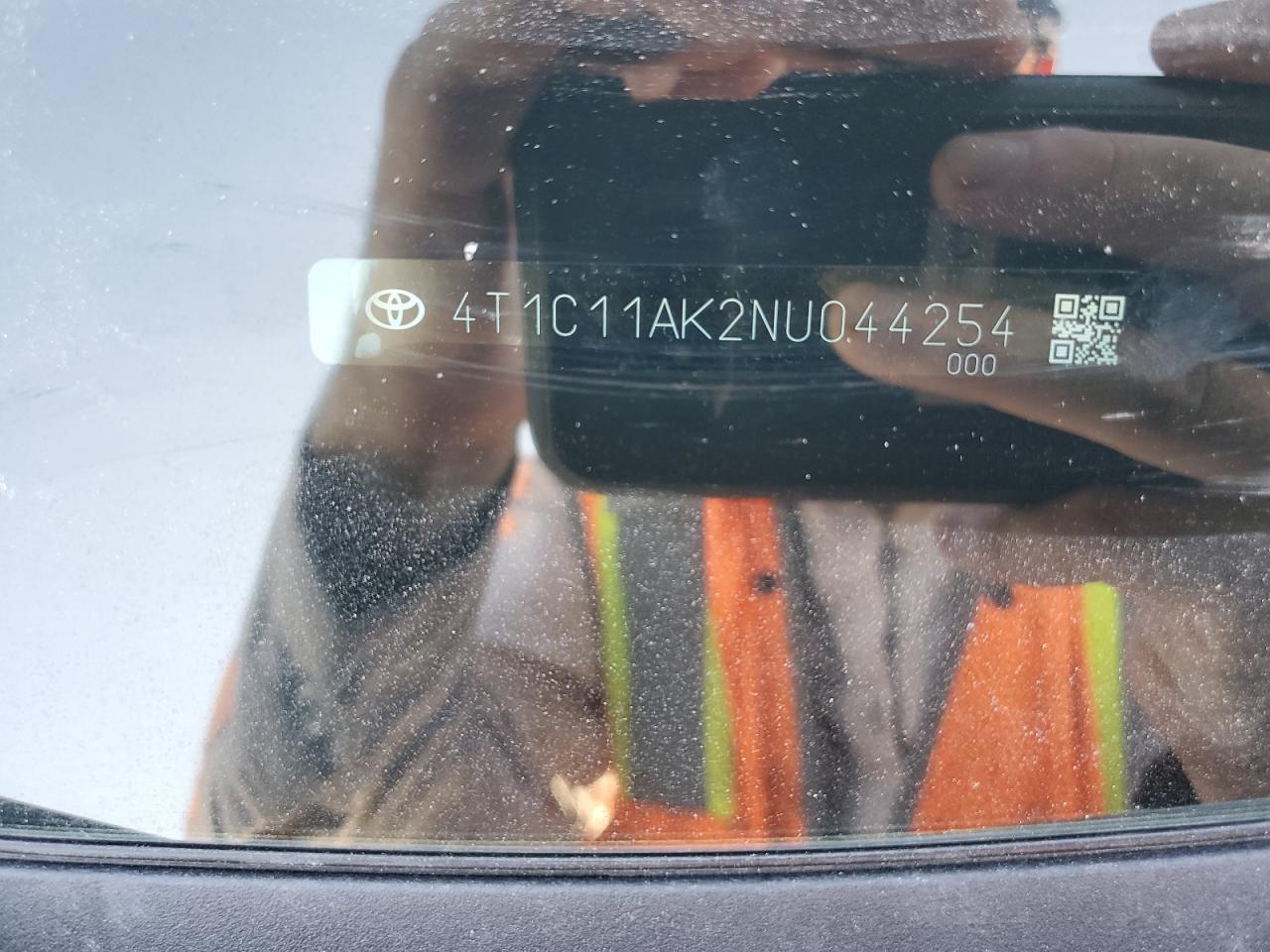 2022 TOYOTA CAMRY LE VIN:4T1C11AK2NU044254