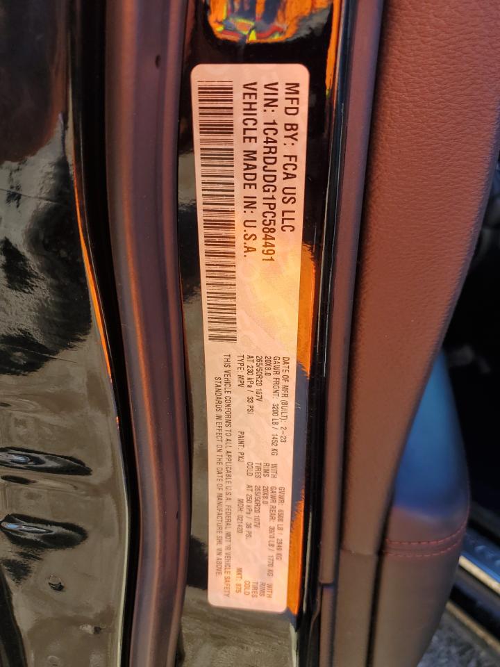 2023 DODGE DURANGO GT VIN:1C4RDJDG1PC584491