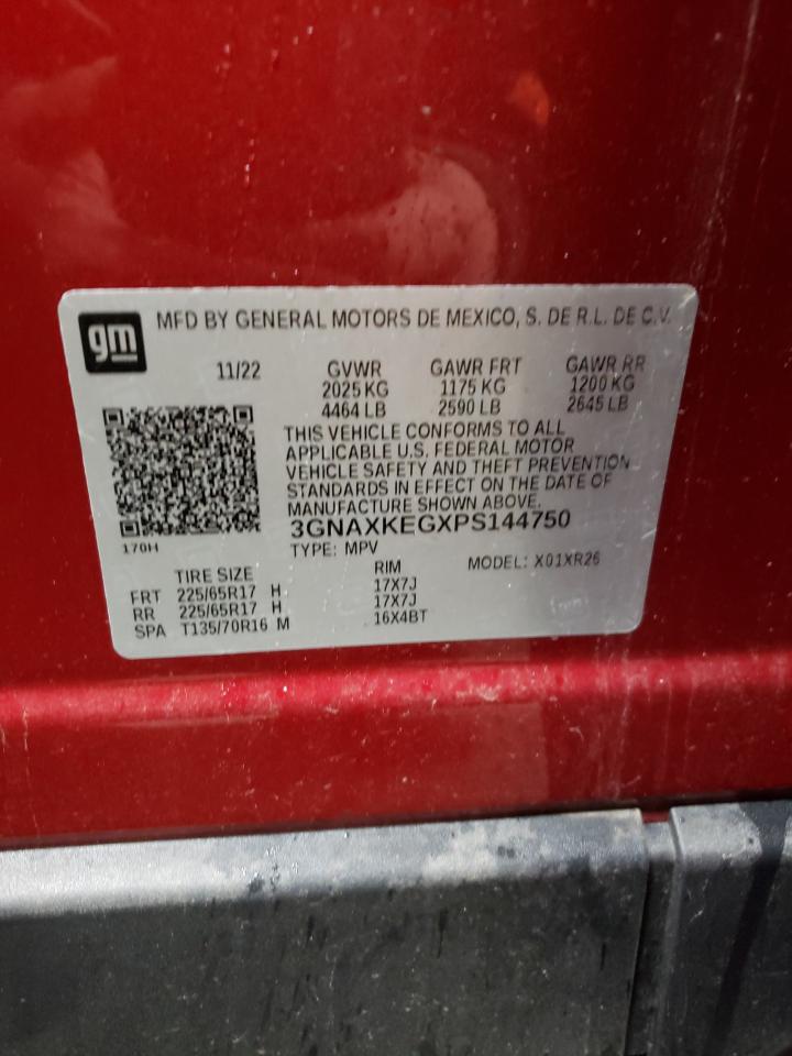 2023 CHEVROLET EQUINOX LT VIN:3GNAXKEGXPS144750