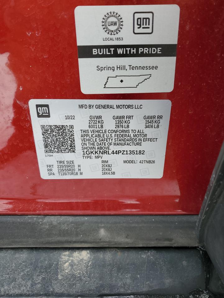 2023 GMC ACADIA SLE VIN:1GKKNRL44PZ135182