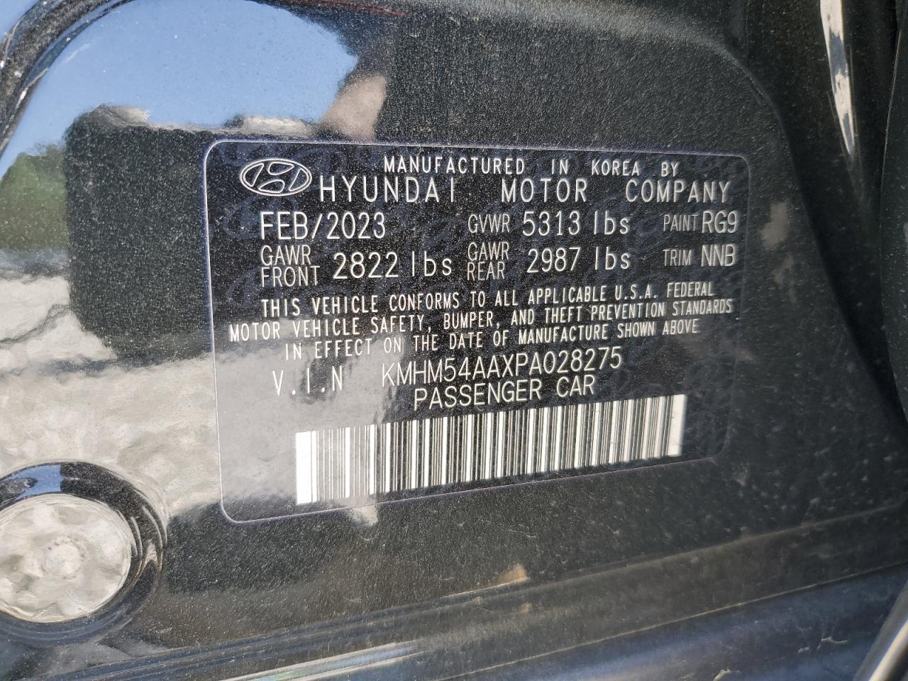 2023 HYUNDAI IONIQ 6 LIMITED VIN:KMHM54AAXPA028275