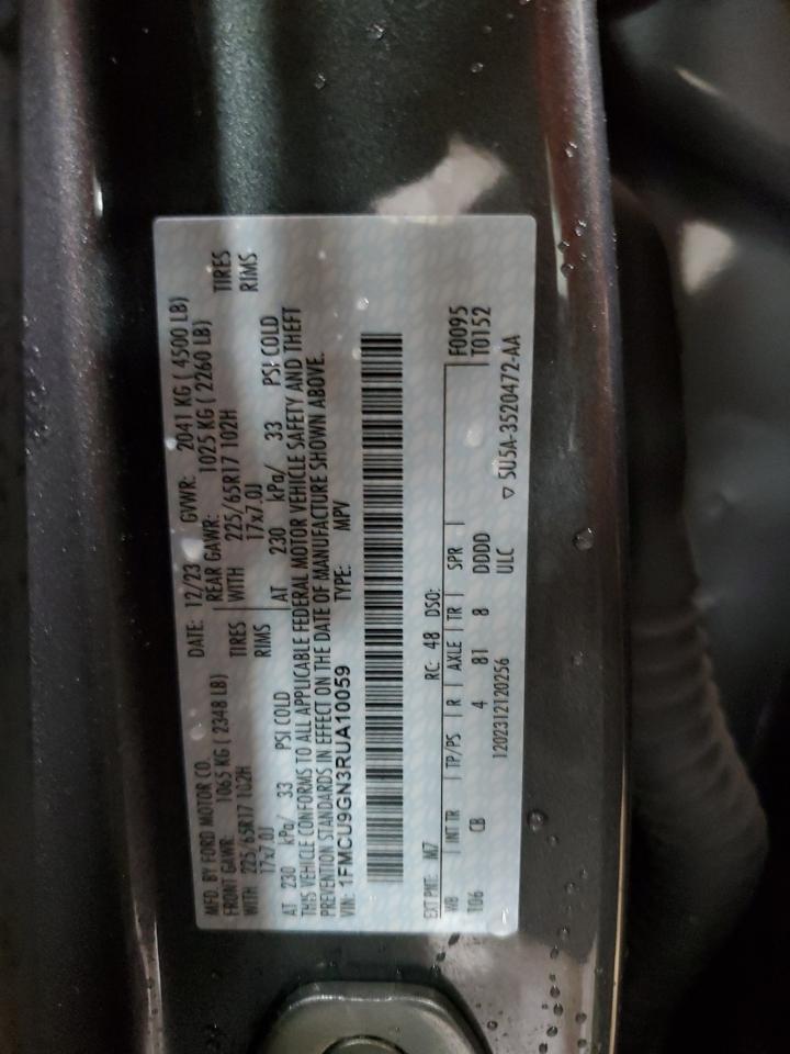 2024 FORD ESCAPE ACTIVE VIN:1FMCU9GN3RUA10059