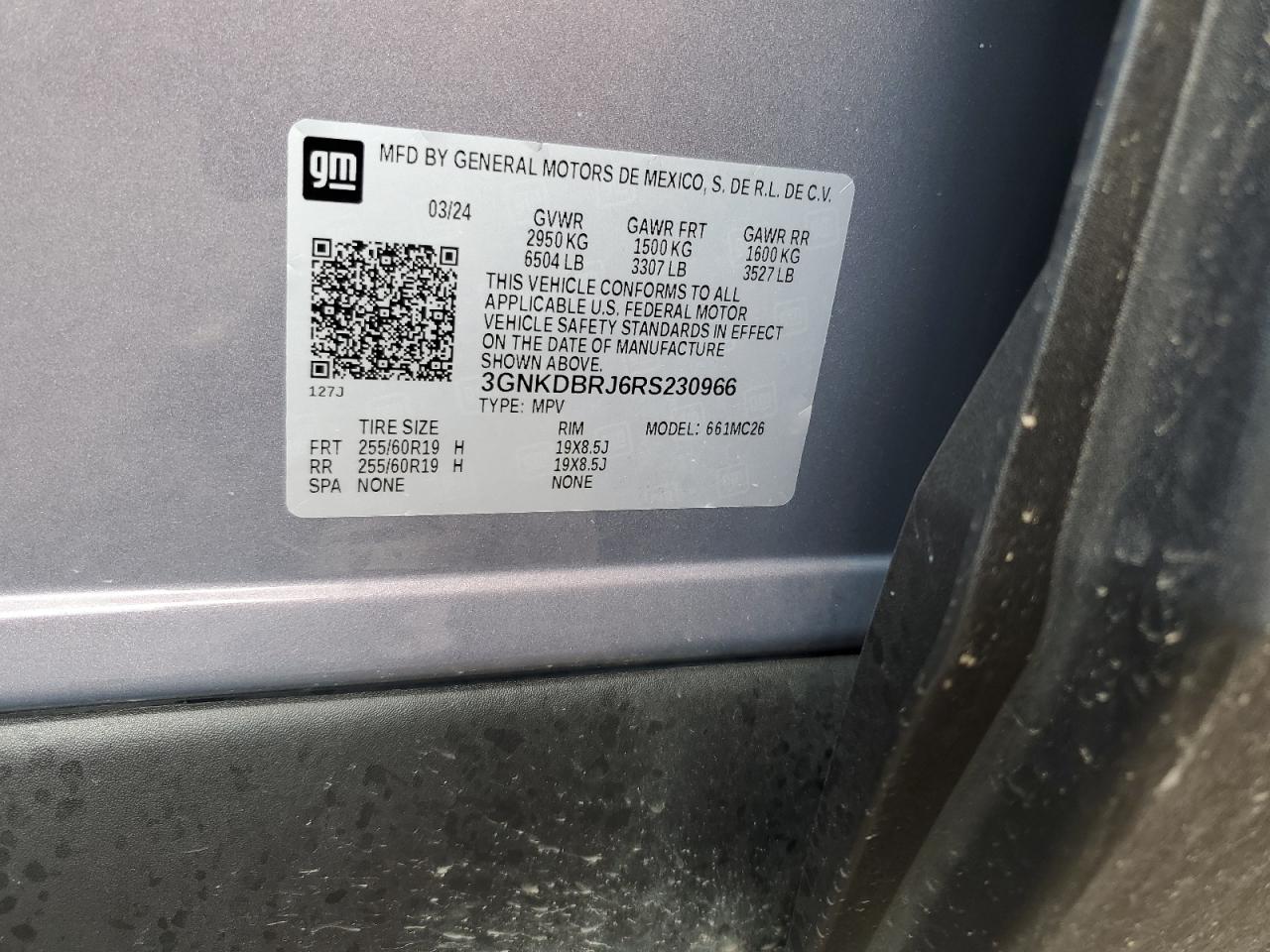 2024 CHEVROLET BLAZER 2LT VIN:3GNKDBRJ6RS230966