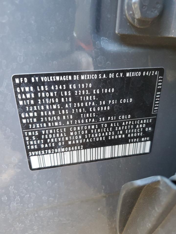 2024 VOLKSWAGEN TAOS SE VIN:3VVEX7B29RM084842