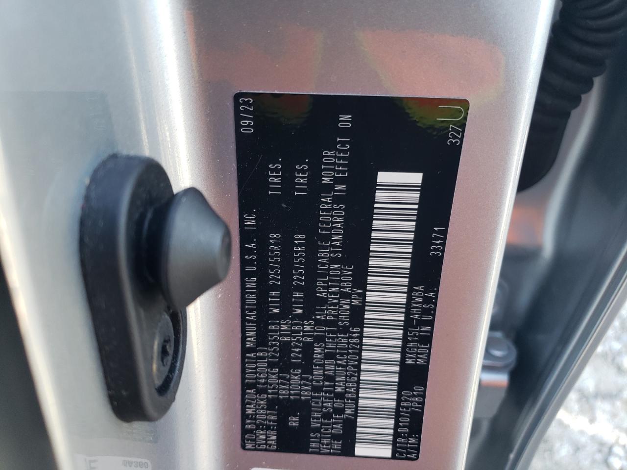 2023 TOYOTA COROLLA CROSS LE VIN:7MUFBABG2PV012846