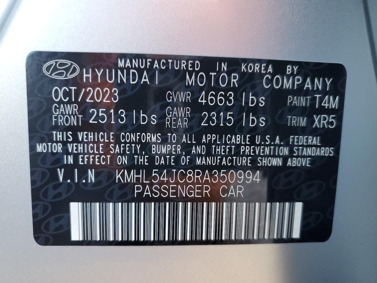2024 HYUNDAI SONATA N LINE VIN:2C4RC1CG3CR125341