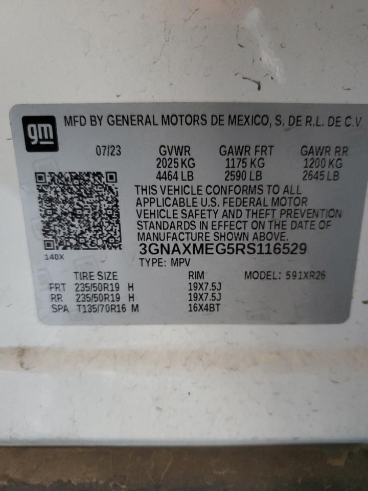 2024 CHEVROLET EQUINOX RS VIN:3GNAXMEG5RS116529