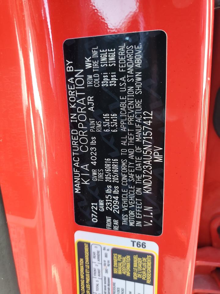 2022 KIA SOUL LX VIN:KNDJ23AU5N7157412