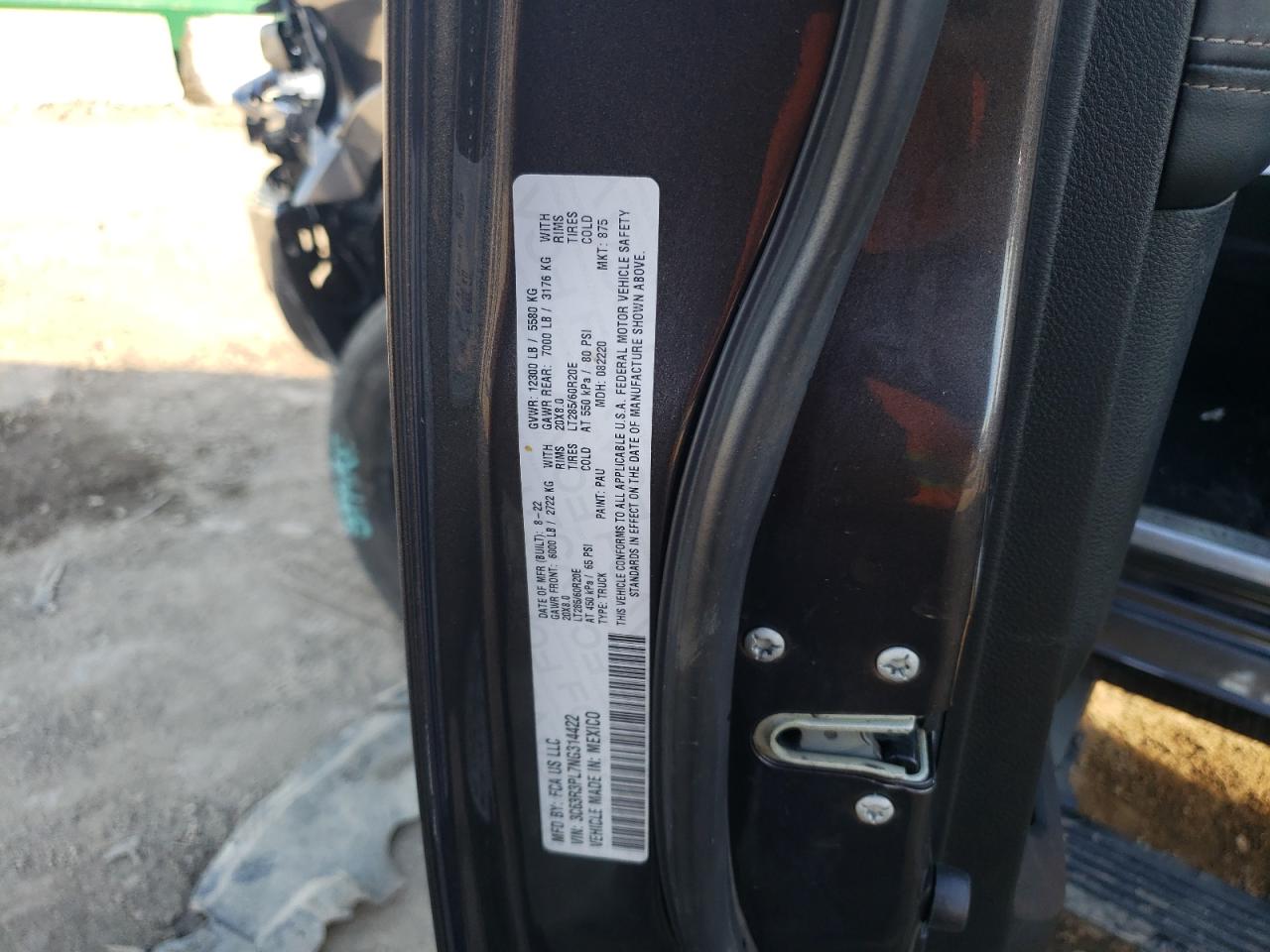 2022 RAM 3500 LIMITED VIN:3C63R3PL7NG314422