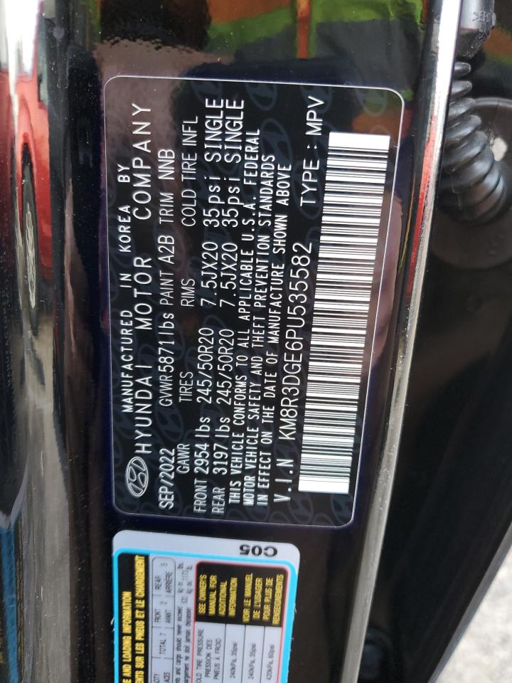 2023 HYUNDAI PALISADE XRT VIN:KM8R3DGE6PU535582