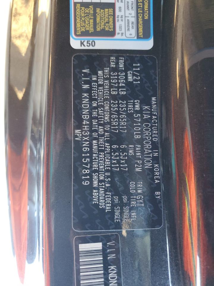 2022 KIA CARNIVAL LX VIN:KNDNB4H3XN6157819
