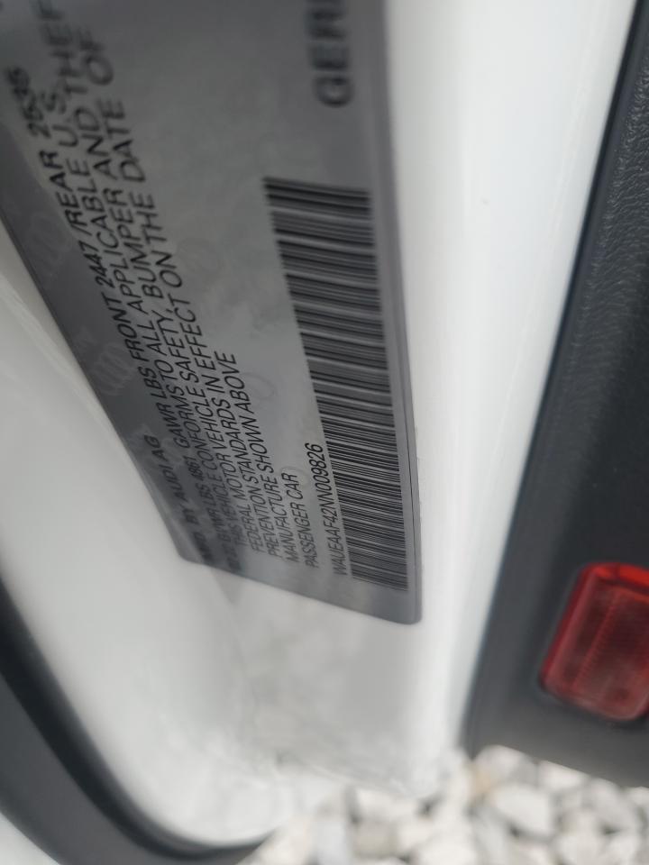 2022 AUDI A4 PREMIUM PLUS 45 VIN:WAUEAAF42NN009826