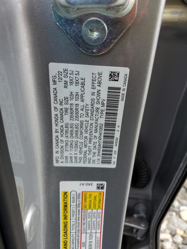 2023 HONDA CR-V EXL VIN:2HKRS4H7XPH410652