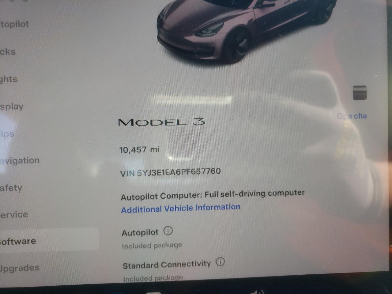 2023 TESLA MODEL 3  VIN:5YJ3E1EA6PF657760