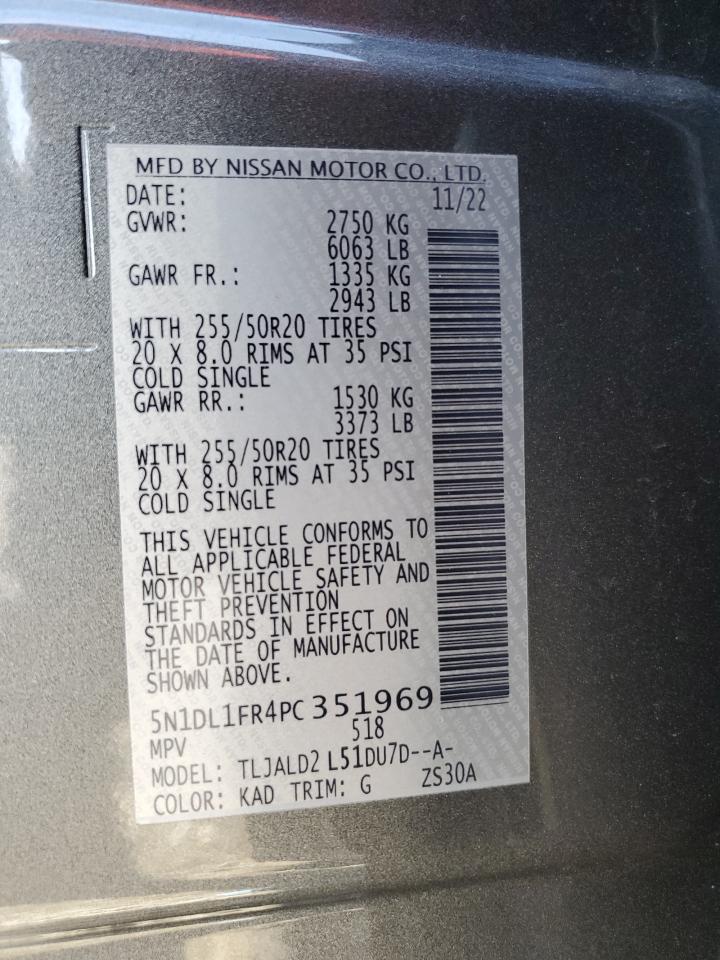 2023 INFINITI QX60 LUXE VIN:5N1DL1FR4PC351969