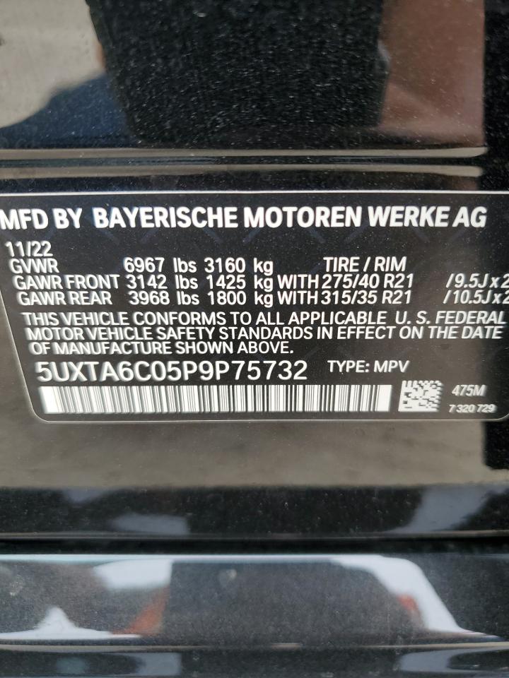 2023 BMW X5 XDRIVE45E VIN:5UXTA6C05P9P75732