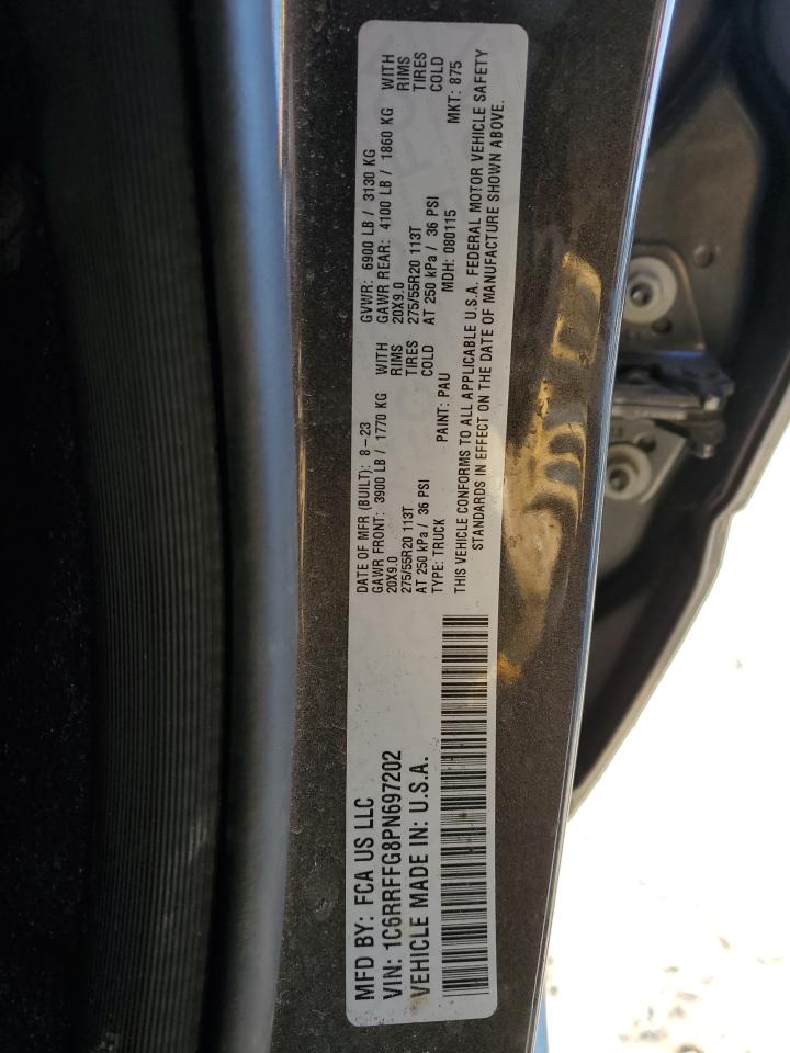 2023 RAM 1500 BIG HORN/LONE STAR VIN:1C6RRFFG8PN697202