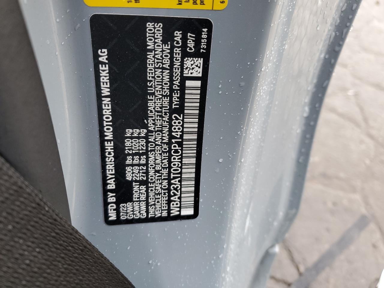 2024 BMW 430I  VIN:WBA23AT09RCP14882