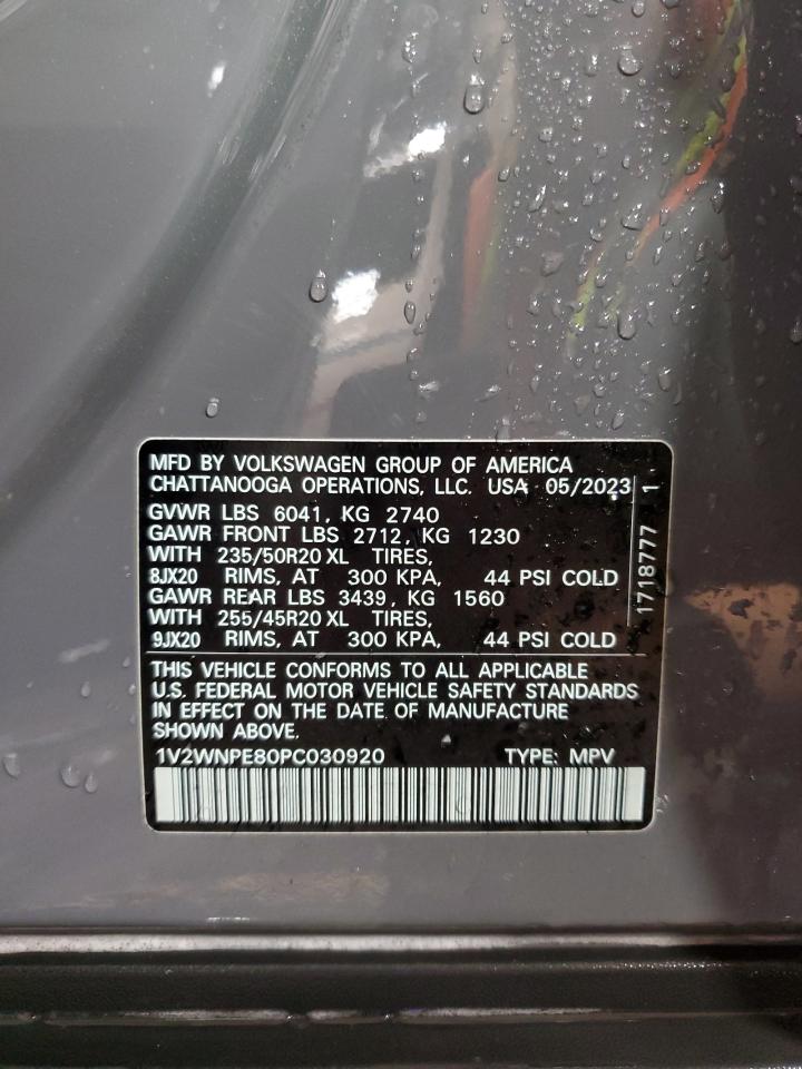 2023 VOLKSWAGEN ID.4 PRO S VIN:1V2WNPE80PC030920