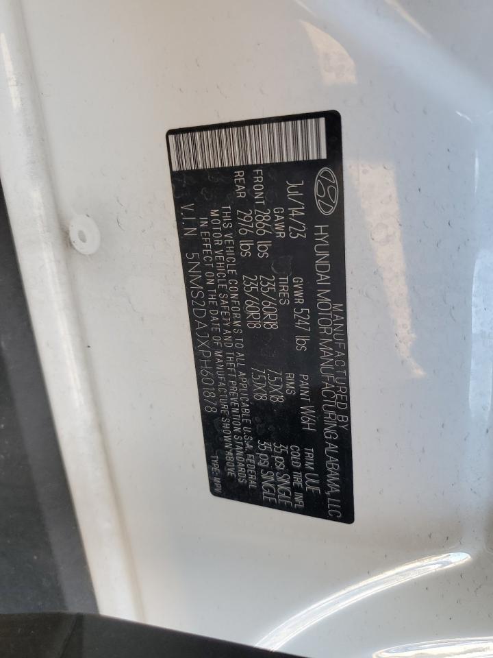 2023 HYUNDAI SANTA FE SEL VIN:5NMS2DAJXPH601878