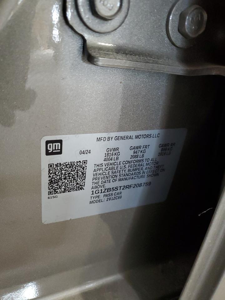 2024 CHEVROLET MALIBU LS VIN:1G1ZB5ST2RF208759