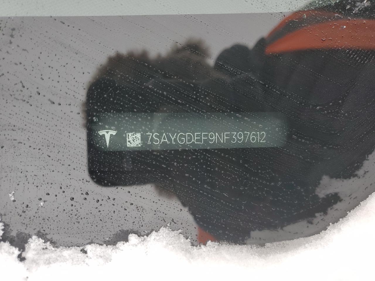 2022 TESLA MODEL Y  VIN:7SAYGDEF9NF397612