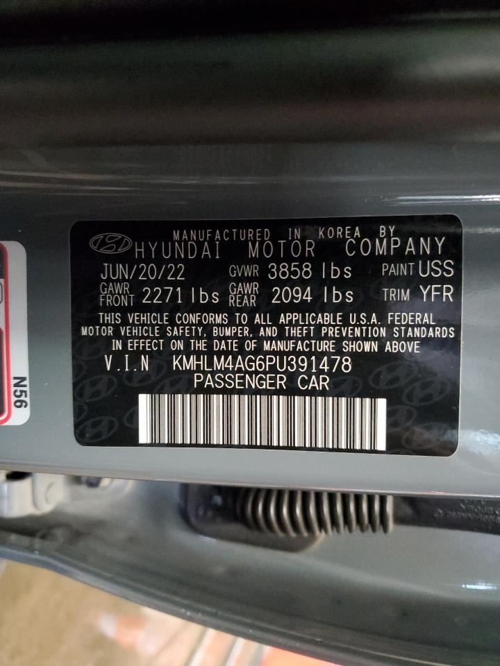 2023 HYUNDAI ELANTRA SEL VIN:KMHLM4AG6PU391478