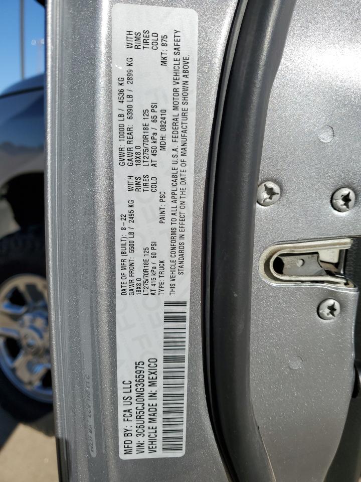 2022 RAM 2500 TRADESMAN VIN:3C6UR5CJ0NG365975