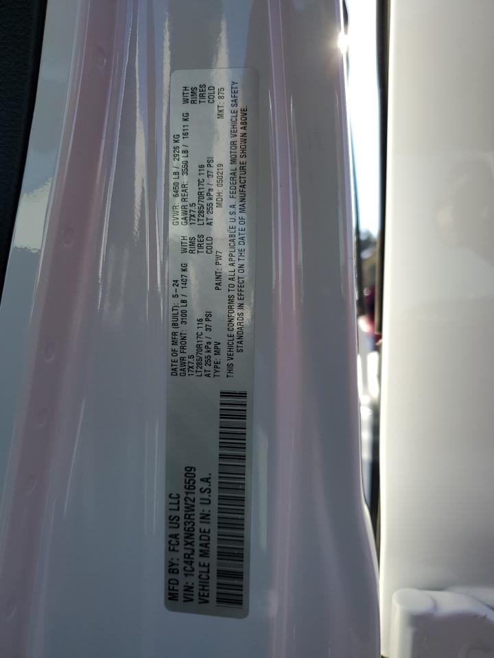 2024 JEEP WRANGLER 4XE VIN:1C4RJXN63RW216509