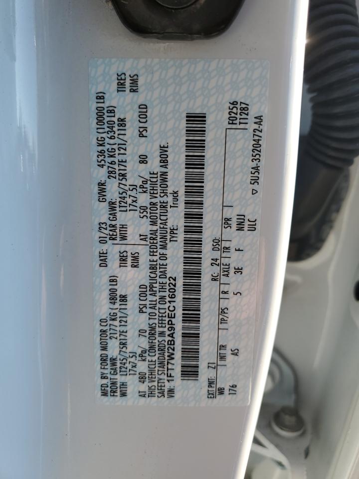 2023 FORD F250 SUPER DUTY VIN:1FT7W2BA9PEC16022