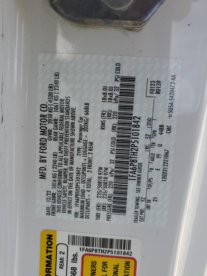 2023 FORD MUSTANG  VIN:1FA6P8TH2P5101842