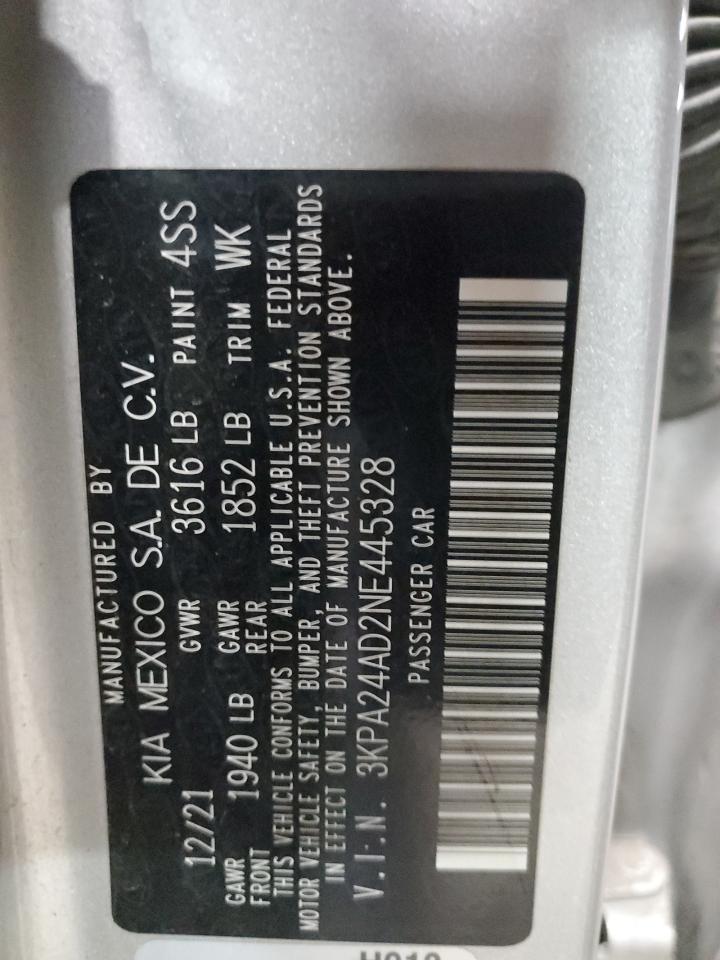 2022 KIA RIO LX VIN:3KPA24AD2NE445328