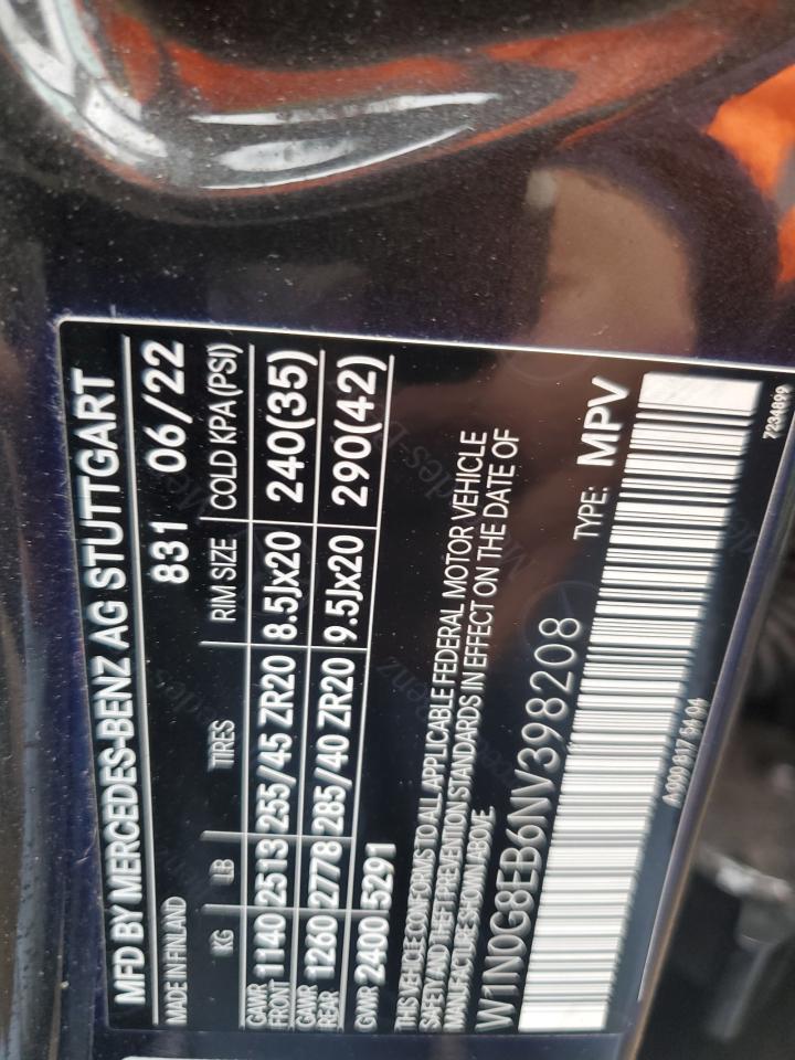 2022 MERCEDES-BENZ GLC 300 4MATIC VIN:W1N0G8EB6NV398208