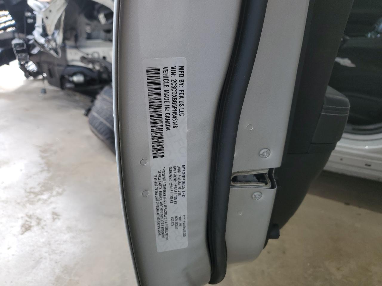 2023 DODGE CHARGER SXT VIN:2C3CDXBG6PH648148