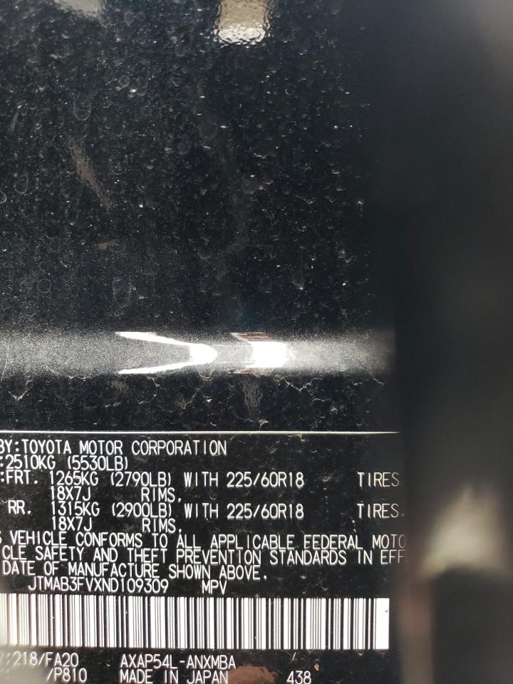 2022 TOYOTA RAV4 PRIME SE VIN:JTMAB3FVXND109309