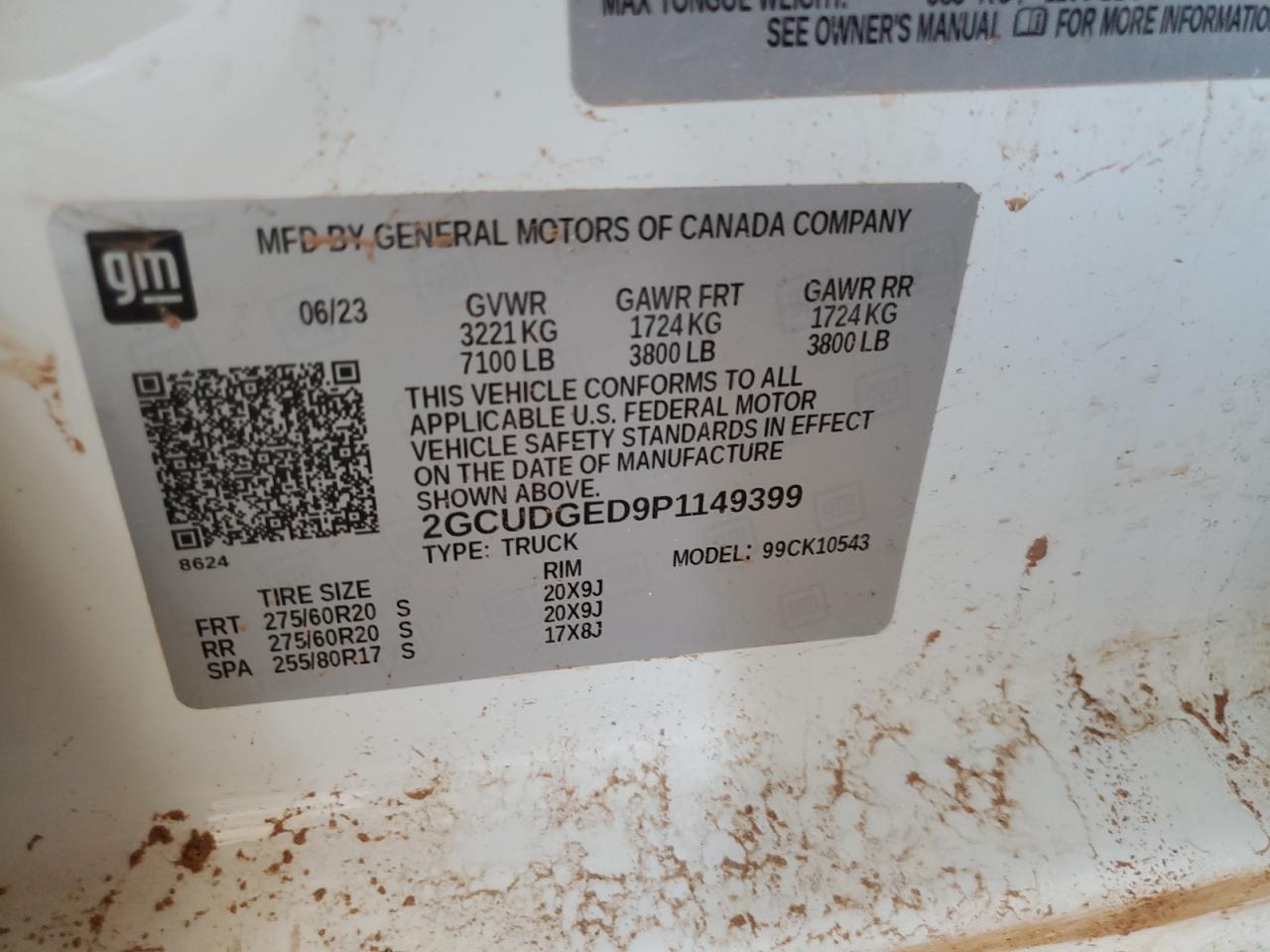 2023 CHEVROLET SILVERADO K1500 LTZ VIN:2GCUDGED9P1149399