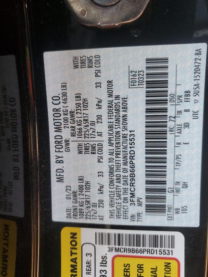 2023 FORD BRONCO SPORT BIG BEND VIN:3FMCR9B66PRD15531