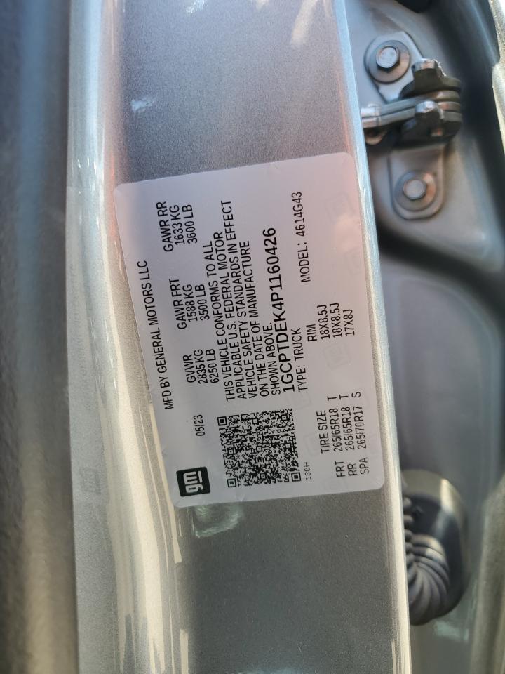 2023 CHEVROLET COLORADO Z71 VIN:1GCPTDEK4P1160426