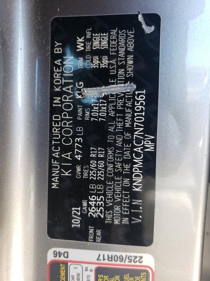 2022 KIA SPORTAGE LX VIN:KNDPMCAC7N7019561